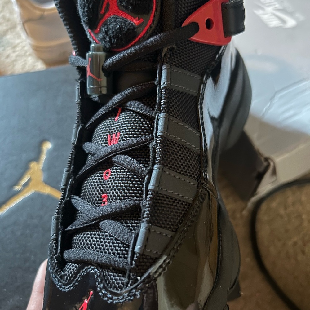 Jordan Black and Red High-Top Sneakers